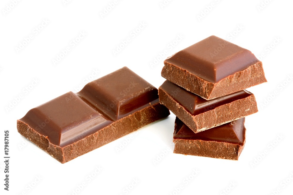 piece of chocolate isolated on white piece of chocolate isolated on white