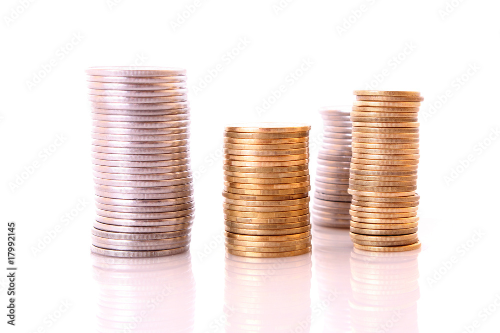 Coins isolated on white background Coins isolated on white background