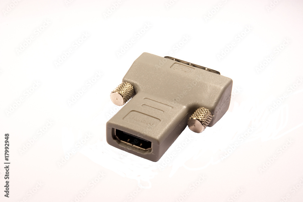 HDMI-DVI adapter isolated on white background HDMI-DVI adapter isolated on white background