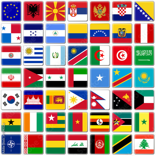 Quadratische 3D-Button mit Länderflaggen - Part 2
