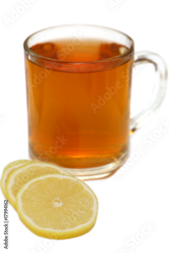 lemon slices and cup of tea