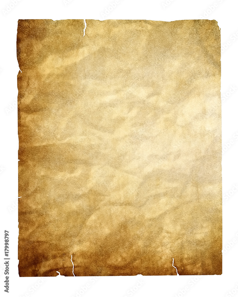 vintage paper isolated with clipping path