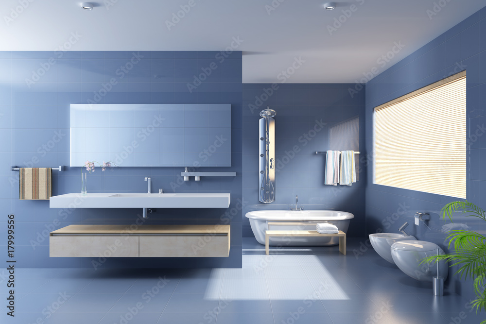 3d rendering interior of a modern bathroom