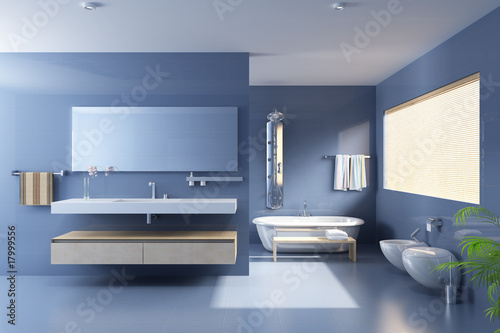 Obraz na płótnie 3d rendering interior of a modern bathroom w salonie