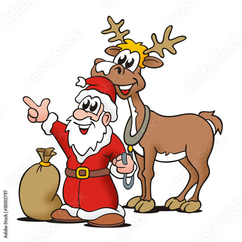 Santa mit Rentier photo