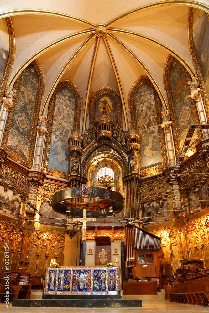 Basilica at the Montserrat Monastery near Barcelona, Spain