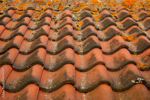 background of red clay roofing tiles