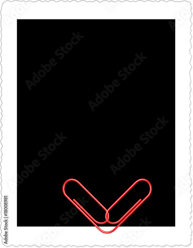blank photo frame with heart (paperclip)