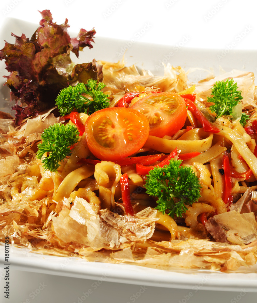 Japanese Cuisine - Noodles with Salmon Japanese Cuisine - Noodles with Salmon