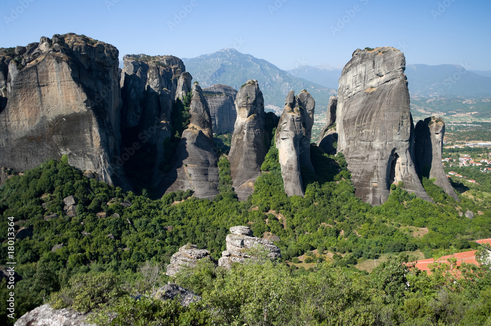 group of rocks in Meteora