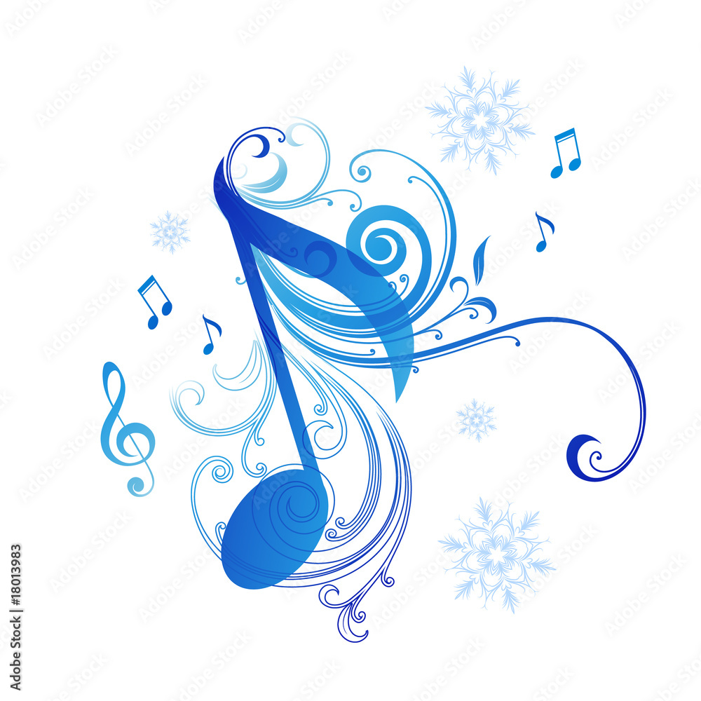 Fototapeta premium Note and snowflakes