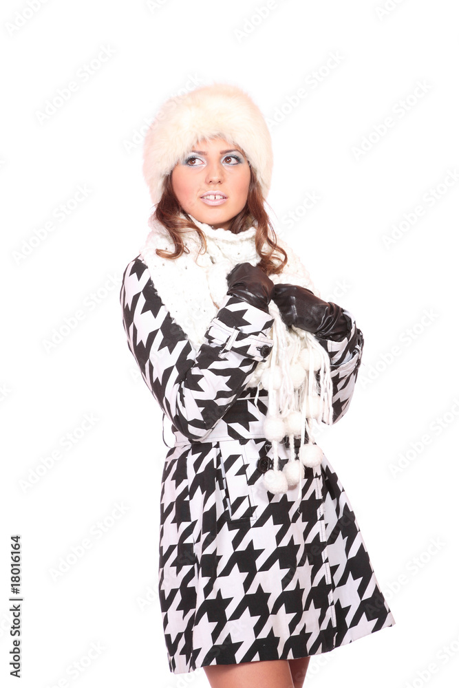 winter portrait of a young woman winter portrait of a young woman