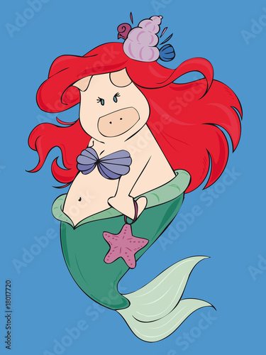 Little mermaid pig