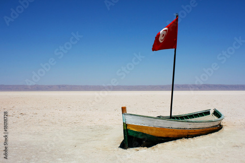 Boat in solonchak