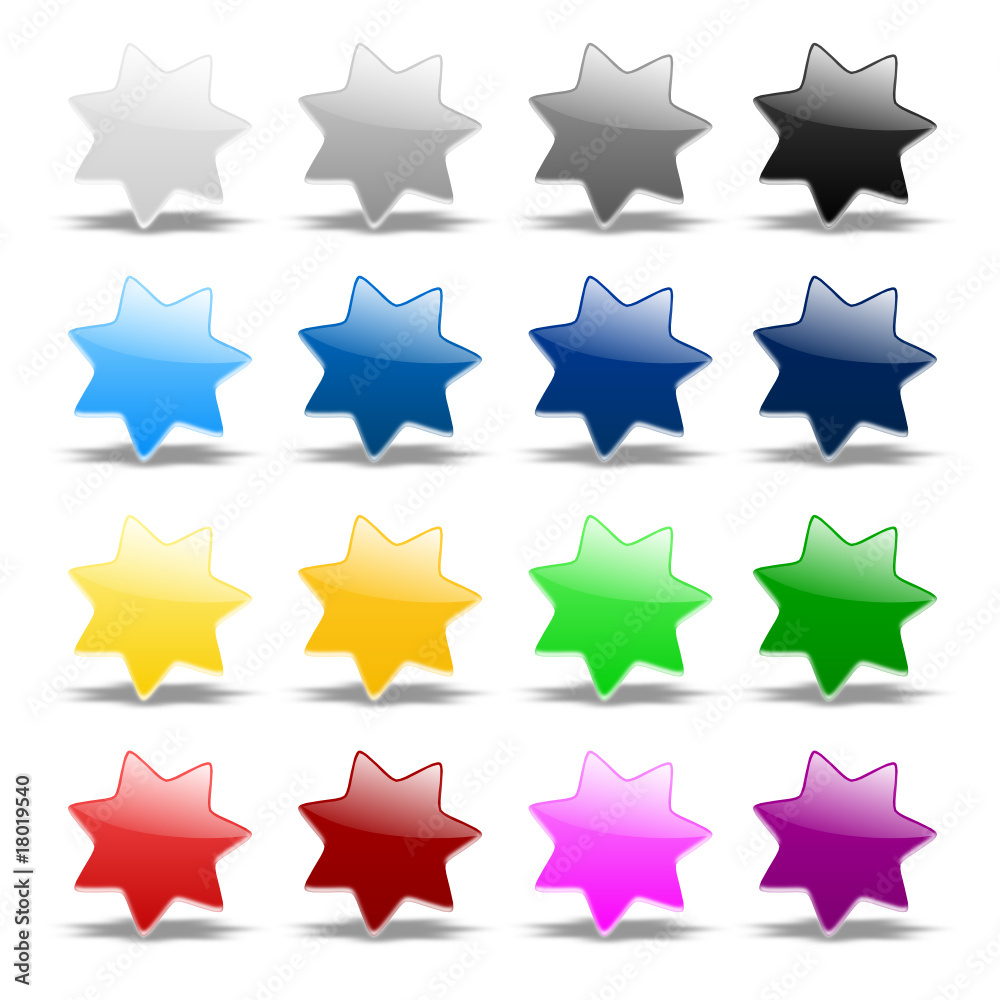 Obraz premium 16 Stars Vektor Buttons
