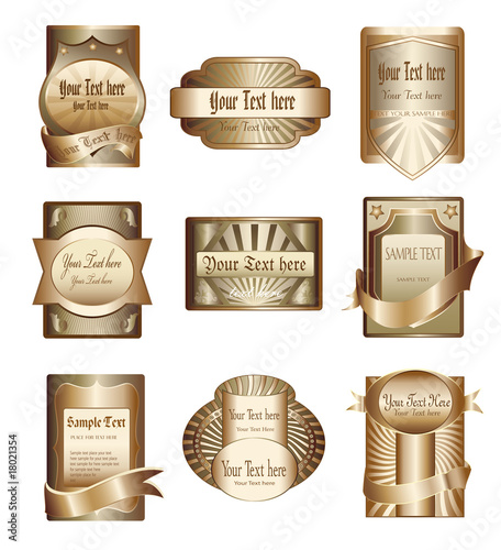 Vector collection of  luxury golden labels