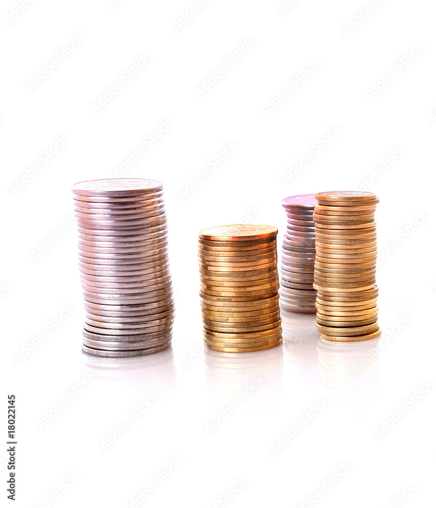 Coins isolated on white background Coins isolated on white background