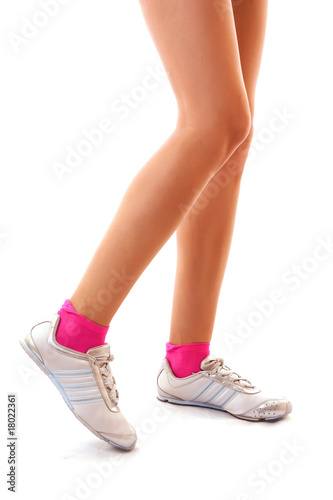 sport footwear on woman legs