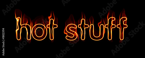 Hot Stuff Text - Lettering on Fire