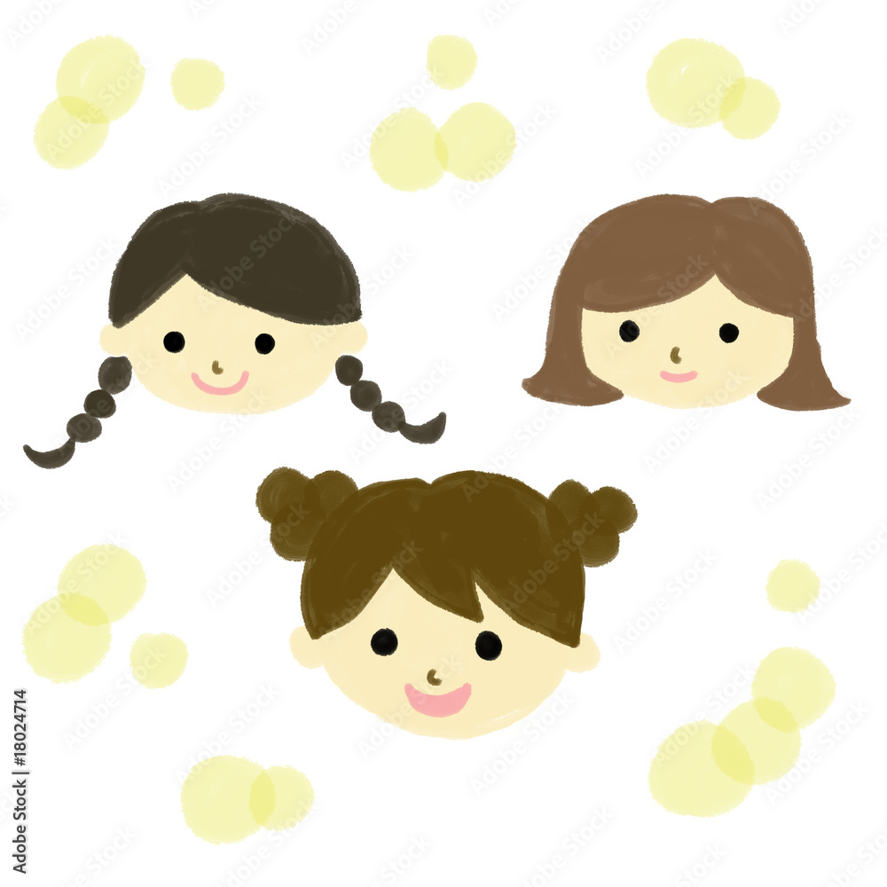 女の子3人の顔 女の子3人の顔