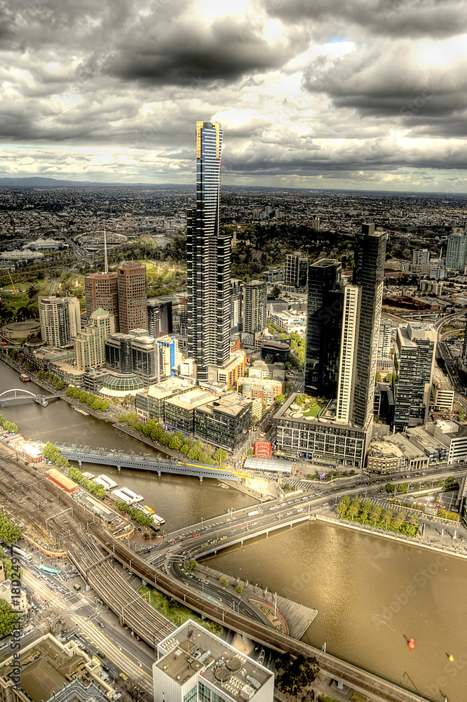 Fototapeta premium Melbourne cityscape in HDR