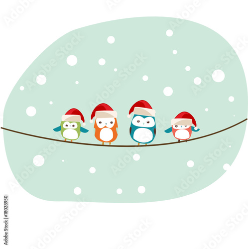 vector birds Christmas background