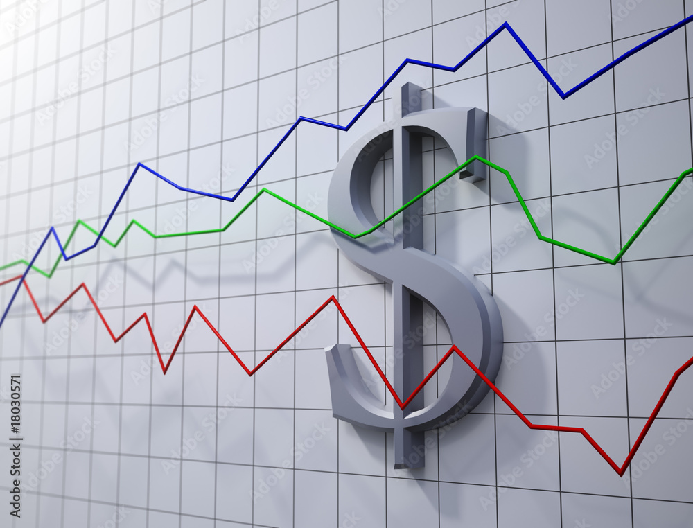 Forex trading concept illustration- dollar rating chart Forex trading concept illustration- dollar rating chart