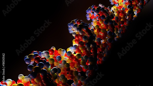 Scientifically correct DNA strand close-up CG illustration