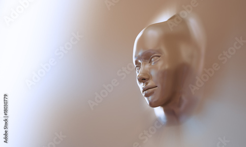 3d Abstract illustration of a young woman face