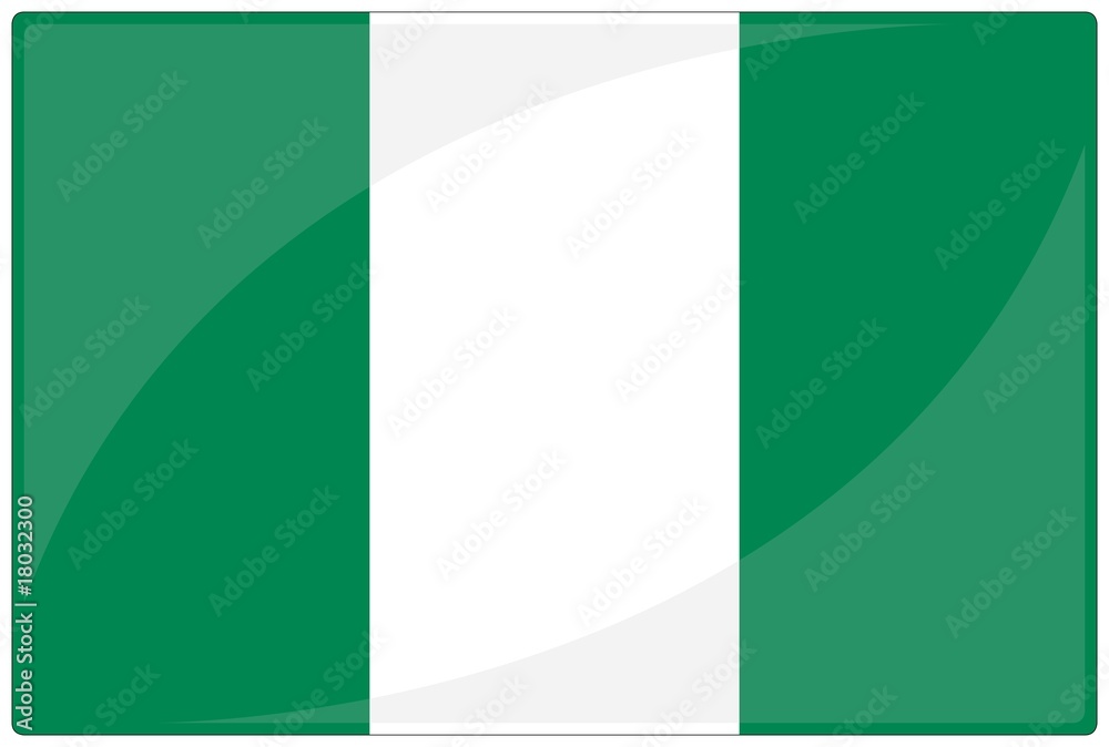 Fototapeta premium drapeau glassy nigeria flag