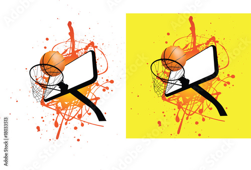basketball ball and hoop