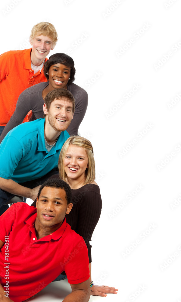 Group of multi-racial college students Group of multi-racial college students