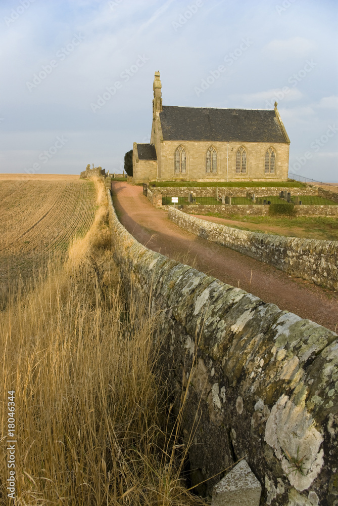 Traditional Scottish church in East Neuk of Fife, Scotland.