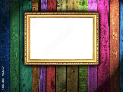 Vintage Frame on Wooden Wall