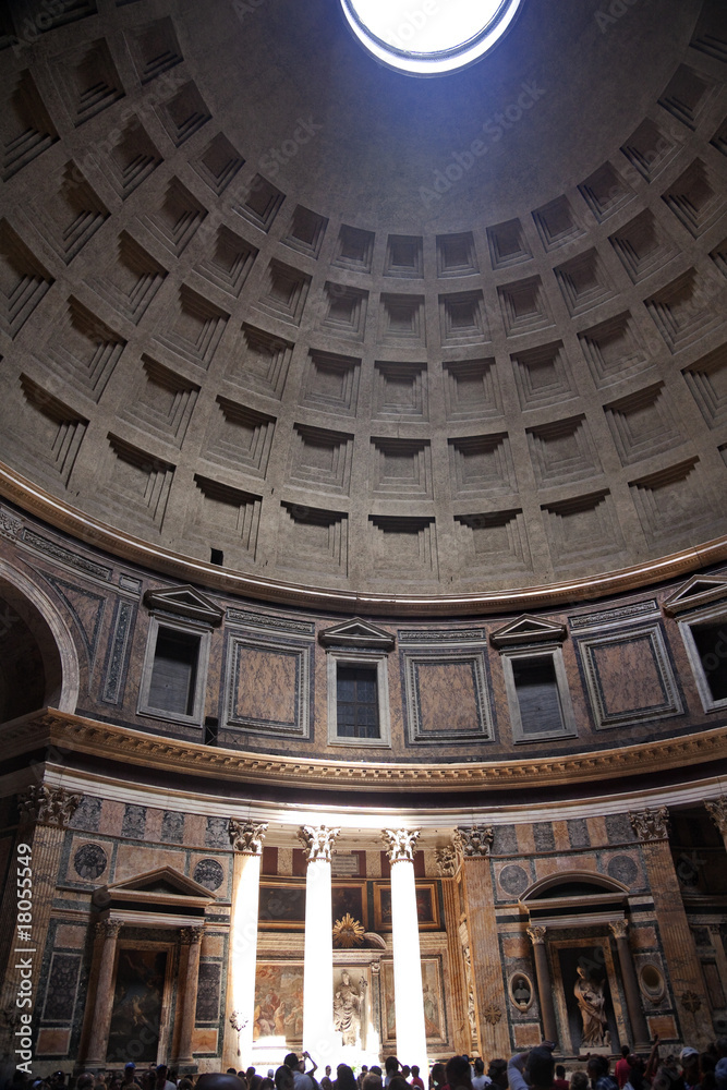 3pm Pantheon Sundial Effect Cupola Ceiling Hole  Rome Italy
