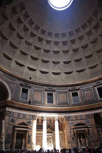 3pm Pantheon Sundial Effect Cupola Ceiling Hole Rome Italy