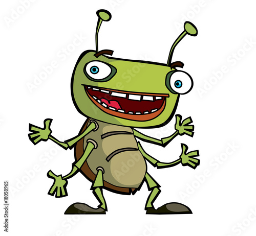 Cheerful green beetle