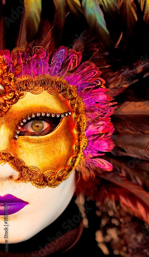 traditional Venice mask with colorful decoration