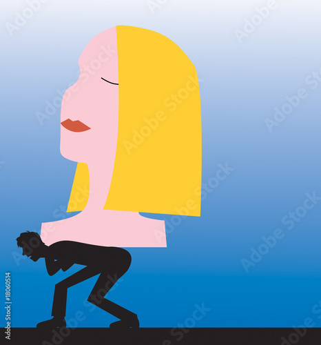 Uomo porta il peso della donna