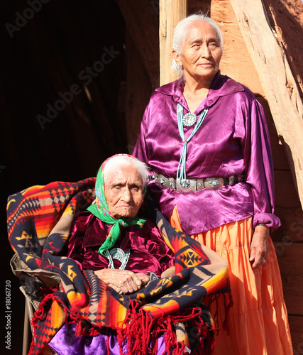 Navajo Wise Elderly Women Outdoors