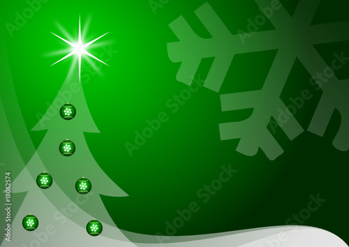 green christmas decoration with christmas tree