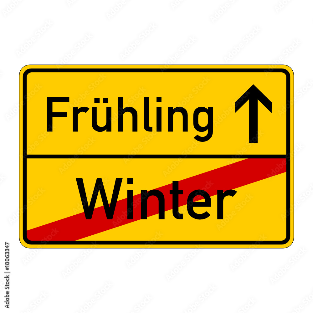 ortsschild - winter- frühling