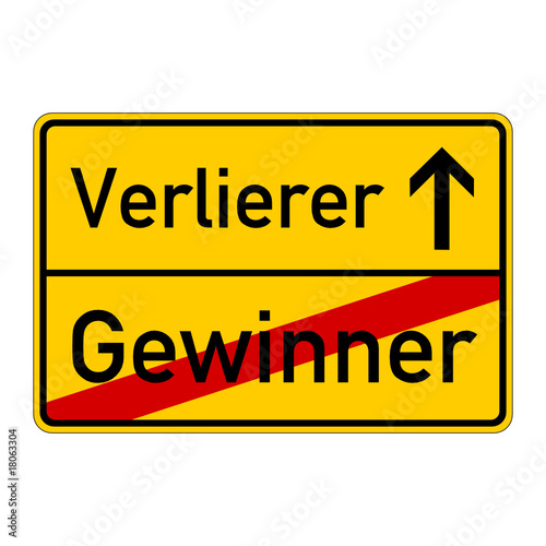 ortsschild gewinner verlierer I