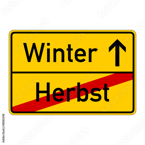 ortsschild - herbst - winter