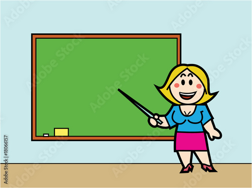 Teacher at the blackboard