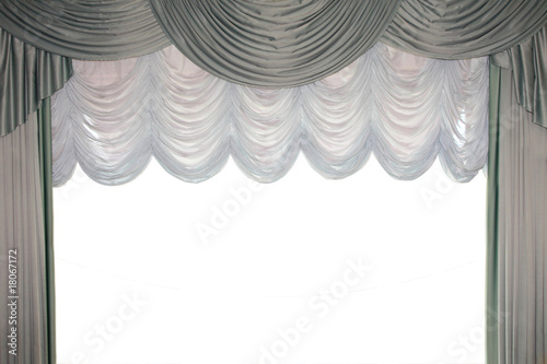 red stage curtain with a tull