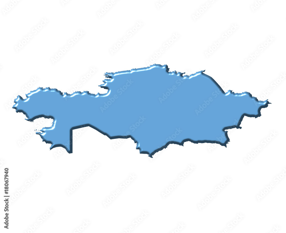 Kazakhstan 3d map with national color