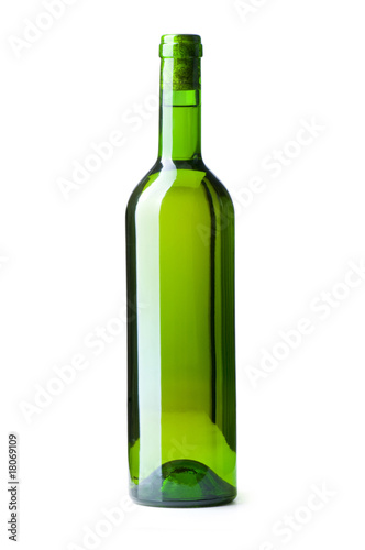 Bottle and glass isolated on the white