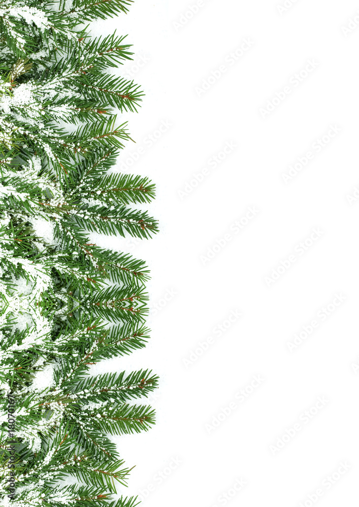 Christmas framework with snow isolated on white background Christmas framework with snow isolated on white background
