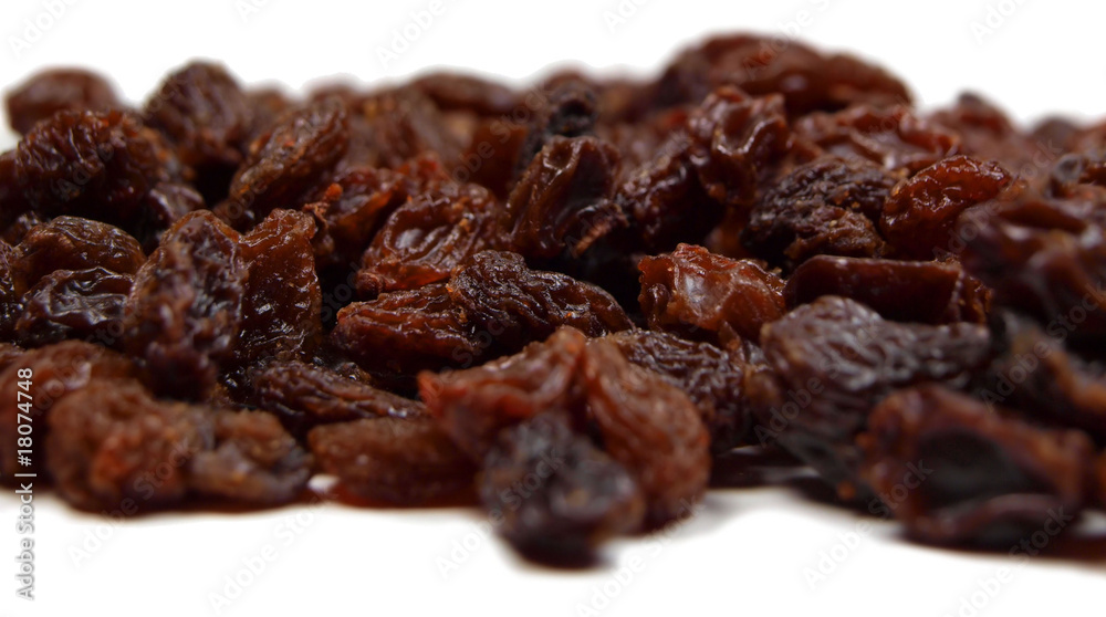 Raisins isolated on white